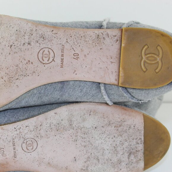 Chanel Grey Cotton Casual Flat Boots (EU 40 / 9.5 US) - Picture 11 of 15
